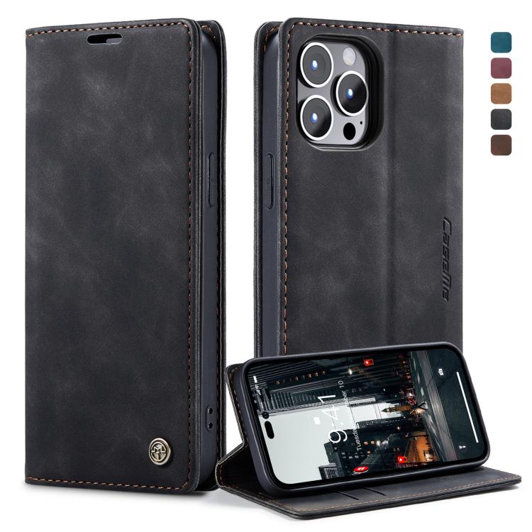 CaseMe-013 Estuche para teléfono de cuero esmerilado retro multifuncional, For iPhone 14, For iPhone 14 Plus, For iPhone 14 Pro, For iPhone 14 Pro Max