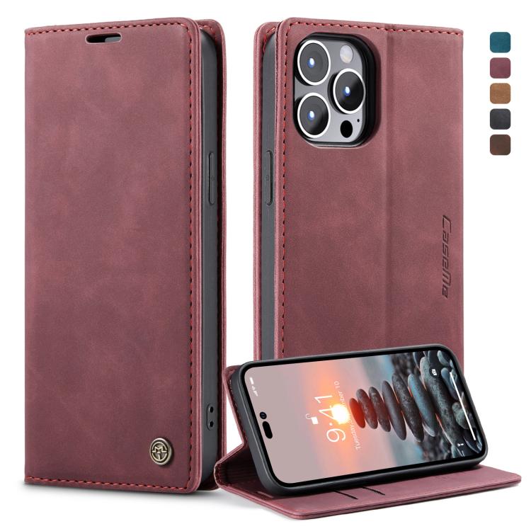 CaseMe-013 Estuche para teléfono de cuero esmerilado retro multifuncional, For iPhone 14, For iPhone 14 Plus, For iPhone 14 Pro, For iPhone 14 Pro Max