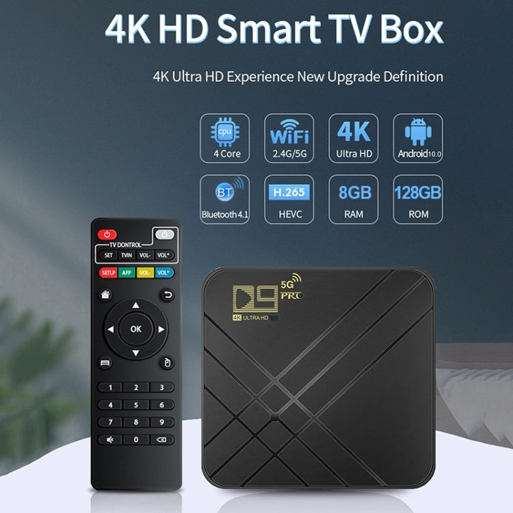 Caja de TV Android D9 PRO 2.4G/5G WIFI 4K HD, D9 PRO AU Plug, D9 PRO US Plug, D9 PRO EU Plug, D9 PRO UK Plug