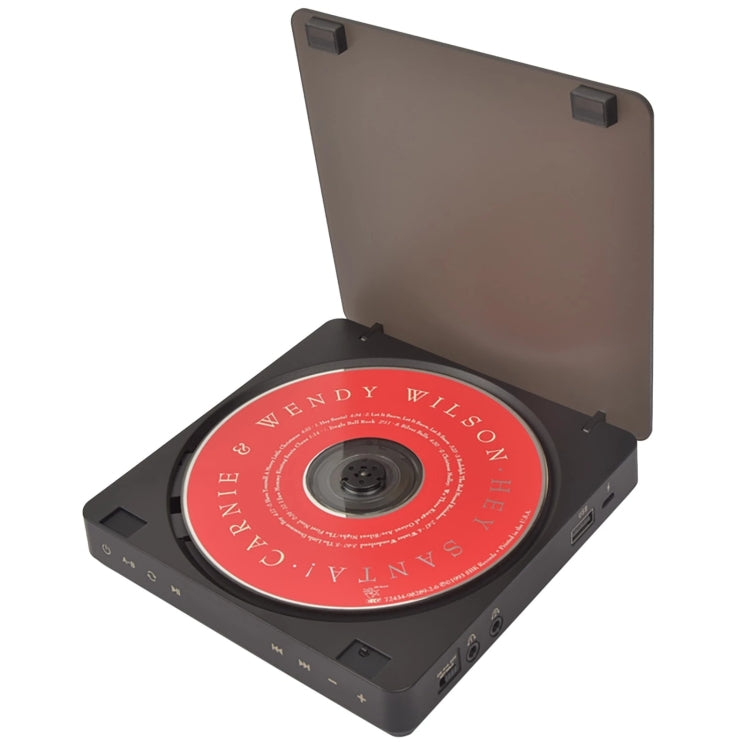 Reproductor de CD de disco retro portátil Kecag KC-708, Disc Album CD Player(Black)