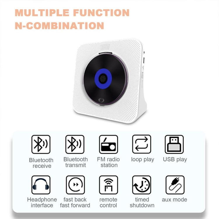 Kecag KC-806 Reproductor de CD de disco de música Bluetooth retro, Plug-in Version, Rechargeable Version
