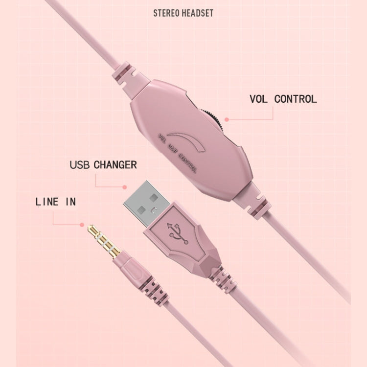 Y20 LED Bass Stereo PC Auriculares para juegos con cable y micrófono