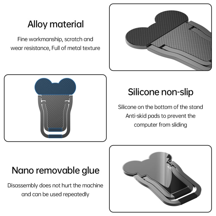 Soporte plegable de metal para computadora portátil de 2 piezas