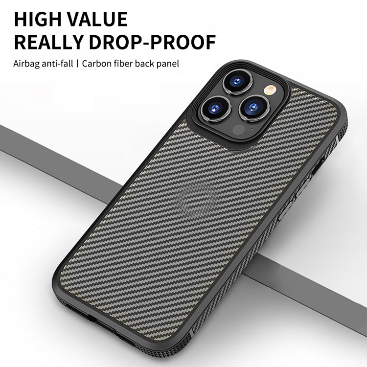 Funda protectora para teléfono iPAKY con textura de fibra de carbono a prueba de golpes PC + TPU, For iPhone 14 Pro Max, For iPhone 14 Pro, For iPhone 14 Plus, For iPhone 14