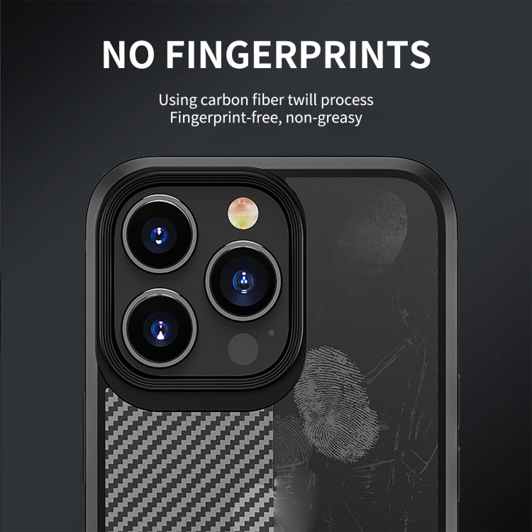 Funda protectora para teléfono iPAKY con textura de fibra de carbono a prueba de golpes PC + TPU, For iPhone 14 Pro Max, For iPhone 14 Pro, For iPhone 14 Plus, For iPhone 14