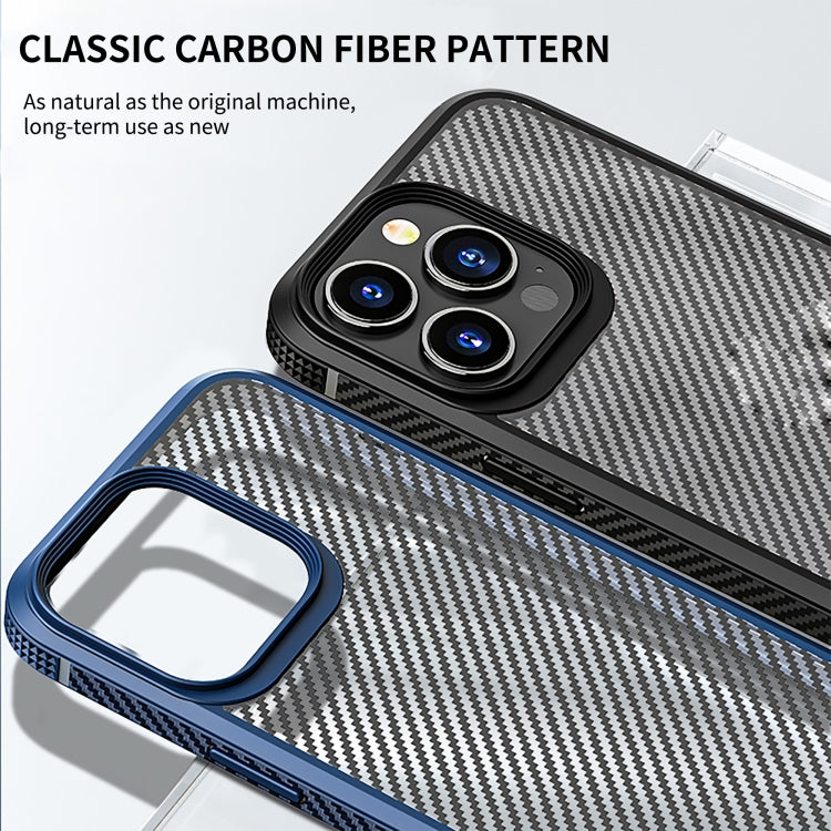 Funda protectora para teléfono iPAKY con textura de fibra de carbono a prueba de golpes PC + TPU, For iPhone 14 Pro Max, For iPhone 14 Pro, For iPhone 14 Plus, For iPhone 14