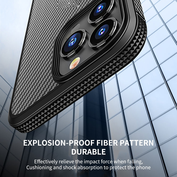 Funda protectora para teléfono iPAKY con textura de fibra de carbono a prueba de golpes PC + TPU, For iPhone 14 Pro Max, For iPhone 14 Pro, For iPhone 14 Plus, For iPhone 14