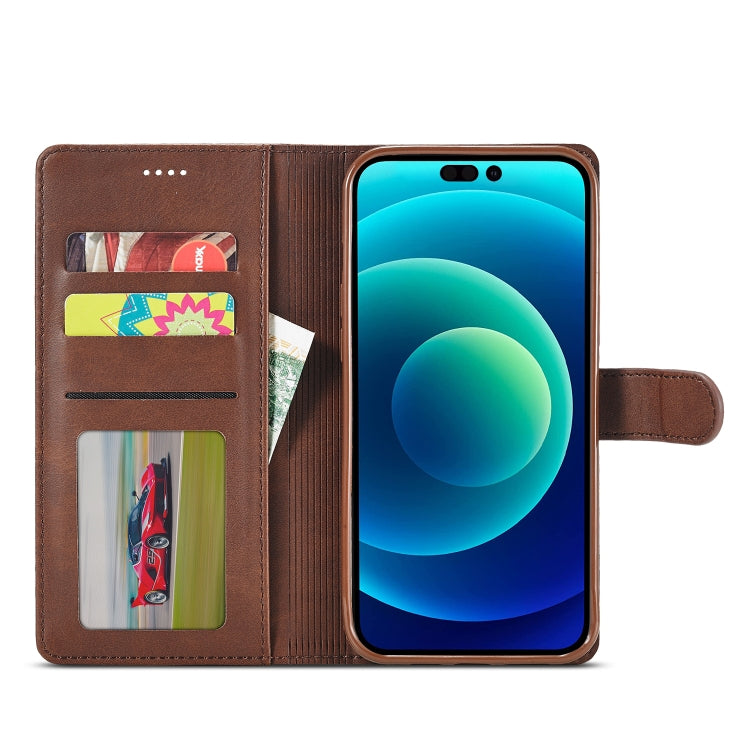 LC.IMEEKE Estuche de cuero con tapa horizontal y textura de becerro, For iPhone 14, For iPhone 14 Plus, For iPhone 14 Pro, For iPhone 14 Pro Max