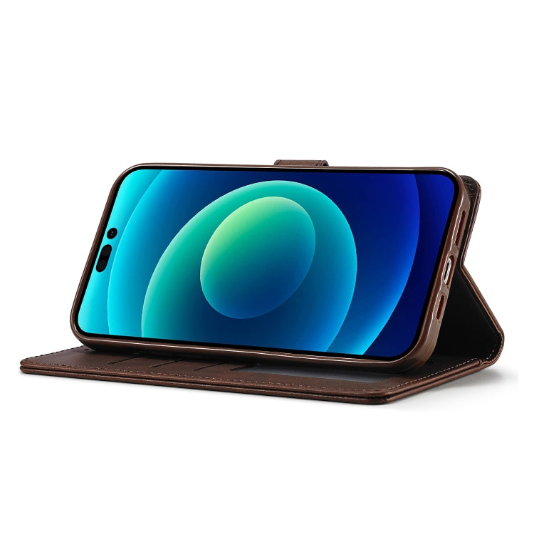 LC.IMEEKE Estuche de cuero con tapa horizontal y textura de becerro, For iPhone 14, For iPhone 14 Plus, For iPhone 14 Pro, For iPhone 14 Pro Max