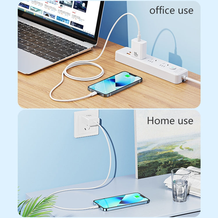 REMAX RP-U5 Extreme 2 Series 20W PD Cargador + 1m USB-C / Tipo-C a Juego de cables de datos de carga rápida de 8 pines, CN Plug, EU Plug, US Plug