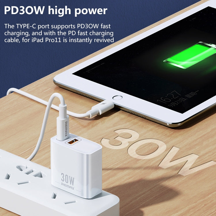 REMAX RP-U82 30W USB+USB-C/Tipo-C Cargador rápido de doble interfaz, CN Plug, EU Plug, UK Plug, US Plug
