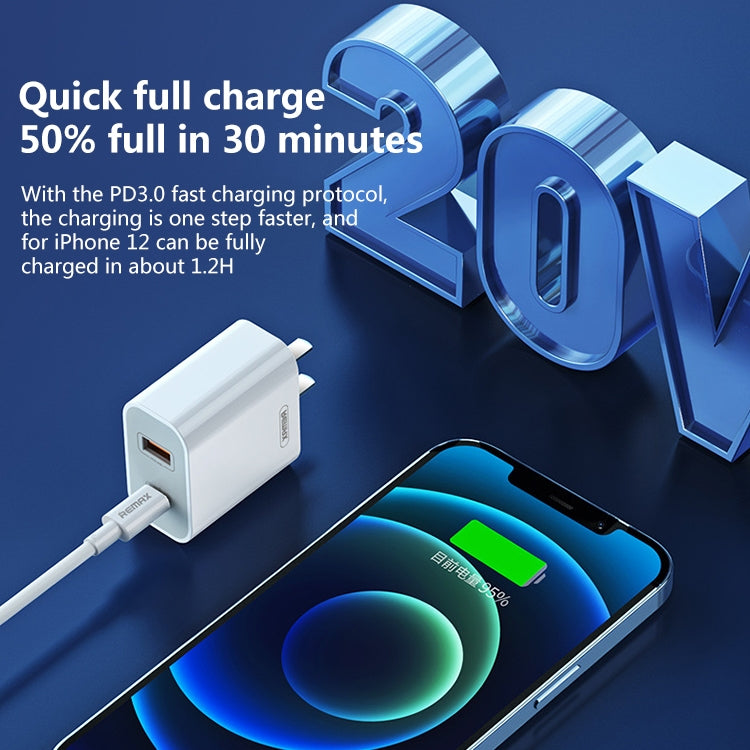 REMAX RP-U68 20W USB+USB-C/Type-C Juego de cargador rápido de doble interfaz, CN Plug, EU Plug, UK Plug, US Plug