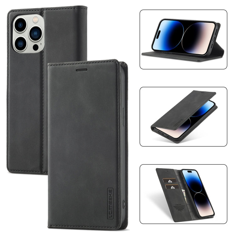 LC.IMEEKE Estuche para teléfono de cuero magnético fuerte con soporte y ranuras para tarjetas y billetera, For iPhone 14 Pro Max, For iPhone 14 Pro, For iPhone 14 Plus, For iPhone 14