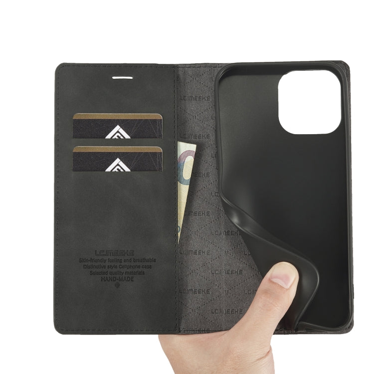 LC.IMEEKE Estuche para teléfono de cuero magnético fuerte con soporte y ranuras para tarjetas y billetera, For iPhone 14 Pro Max, For iPhone 14 Pro, For iPhone 14 Plus, For iPhone 14