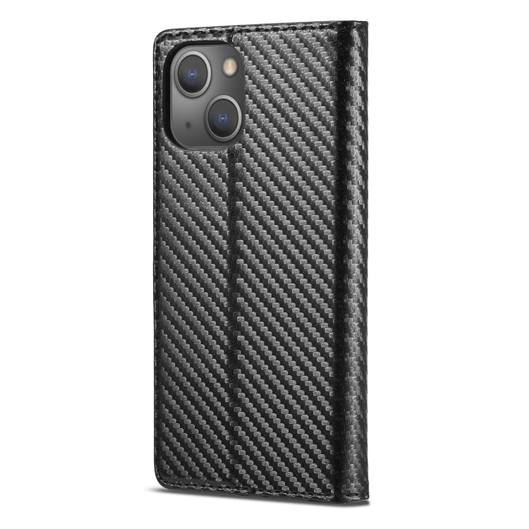 LC.IMEEKE Funda de cuero PU + TPU de fibra de carbono, For iPhone 14, For iPhone 14 Plus, For iPhone 14 Pro, For iPhone 14 Pro Max