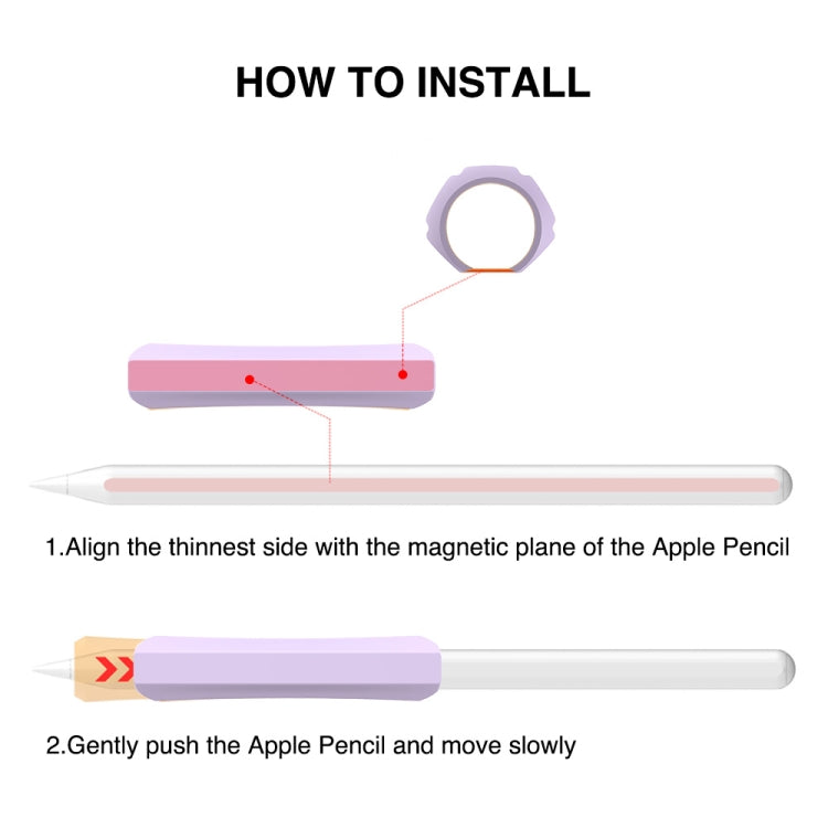 GUÍA DE PLOMOS Stoyobe Stylus Silicone Cover Grip, White(1 PCS), Grass Green(1 PCS), Pink(1 PCS), Black(1 PCS), Orange(1 PCS), Grey(1 PCS), For Apple Pencil 1/2/Huawei M-Pencil, Lavender Purple(1 PCS)