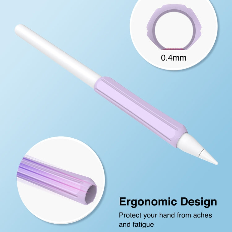 GUÍA DE PLOMOS Stoyobe Stylus Silicone Cover Grip, White(1 PCS), Grass Green(1 PCS), Pink(1 PCS), Black(1 PCS), Orange(1 PCS), Grey(1 PCS), For Apple Pencil 1/2/Huawei M-Pencil, Lavender Purple(1 PCS)