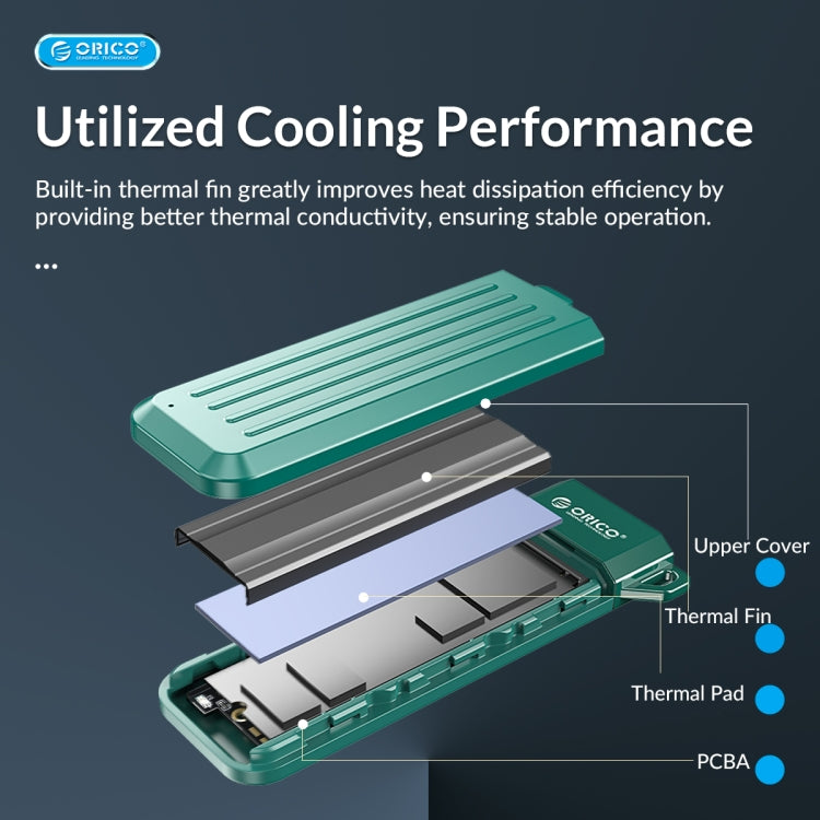 Caja ORICO-USB3.1 Gen1 Type-C 6Gbps M.2 SATA SSD