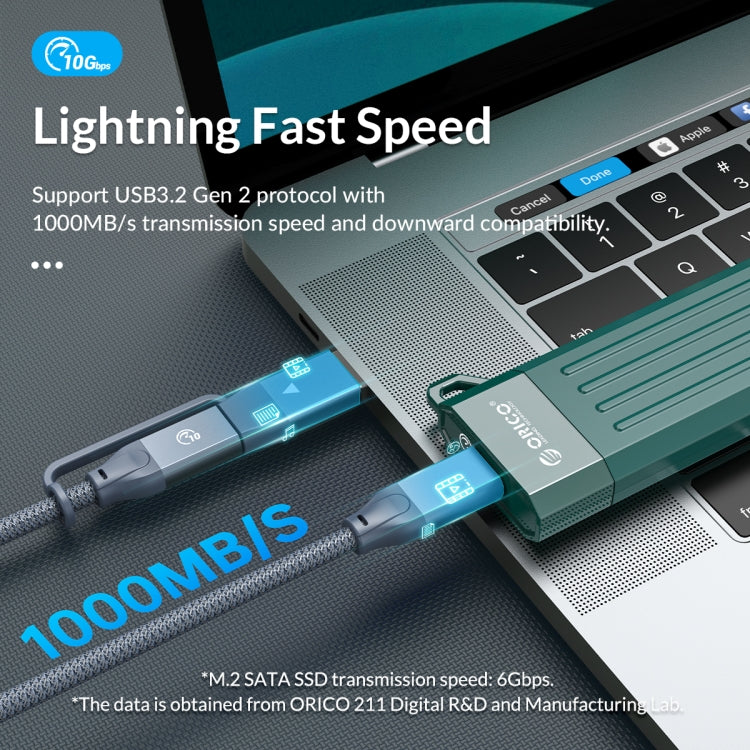 Caja ORICO-USB3.1 Gen1 Type-C 6Gbps M.2 SATA SSD