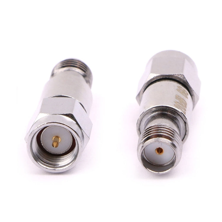 Atenuador SMA DC-6GHz Conectores fijos coaxiales SMA, 1dBi, 2dBi, 3dBi, 5dBi, 6dBi, 8dBi, 9dBi, 10dBi, 15dBi, 25dBi, 30dBi, 40dBi, 50dBi, 60dBi