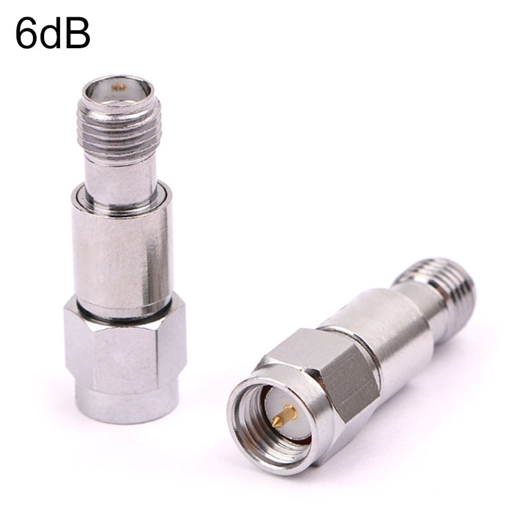 Atenuador SMA DC-6GHz Conectores fijos coaxiales SMA, 1dBi, 2dBi, 3dBi, 5dBi, 6dBi, 8dBi, 9dBi, 10dBi, 15dBi, 25dBi, 30dBi, 40dBi, 50dBi, 60dBi