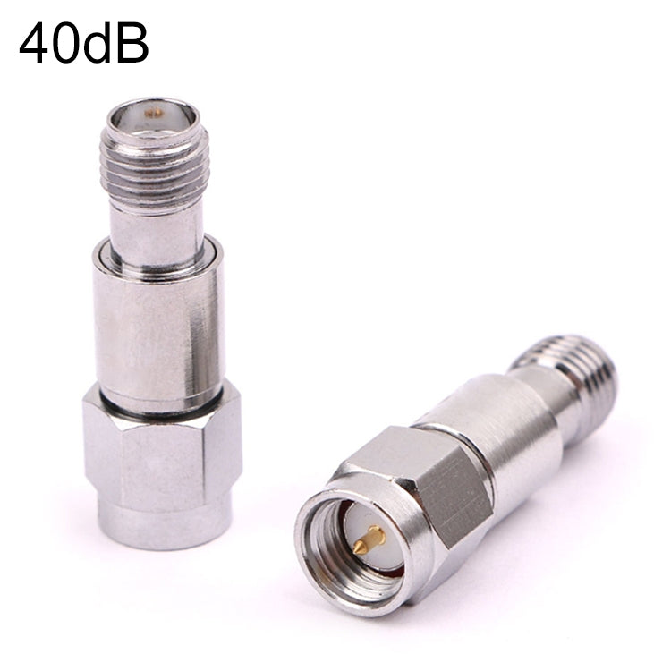 Atenuador SMA DC-6GHz Conectores fijos coaxiales SMA, 1dBi, 2dBi, 3dBi, 5dBi, 6dBi, 8dBi, 9dBi, 10dBi, 15dBi, 25dBi, 30dBi, 40dBi, 50dBi, 60dBi