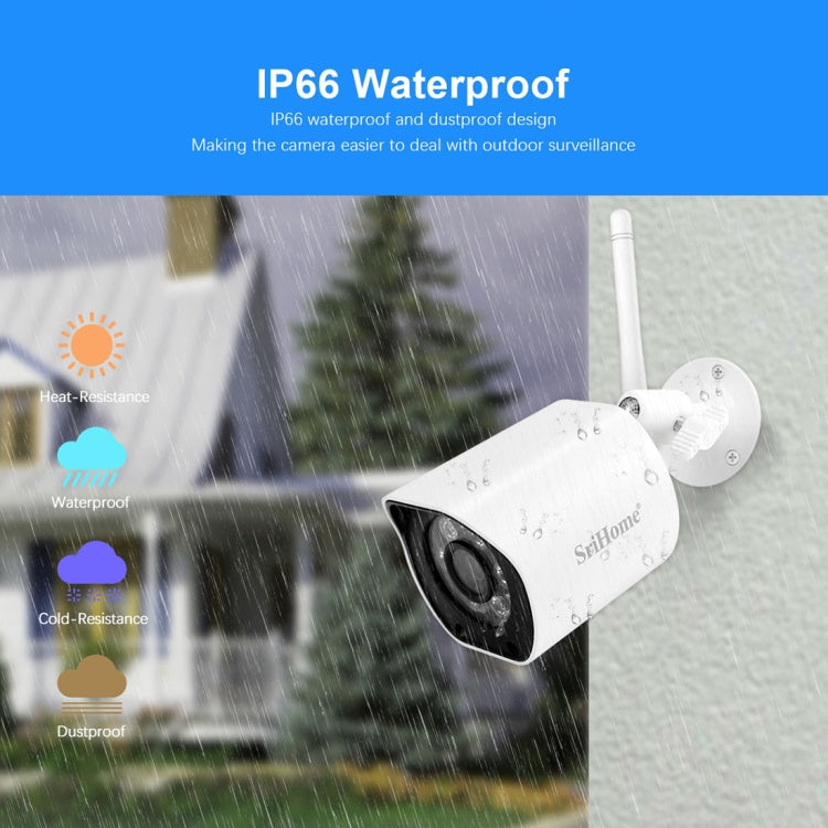 SriHome SH034 5.0MP Mini Dual 2.4 / 5G WiFi Exterior Impermeable Video Vigilancia Color Visión Nocturna Seguridad CCTV Cam, US Plug, EU Plug, UK Plug, AU Plug