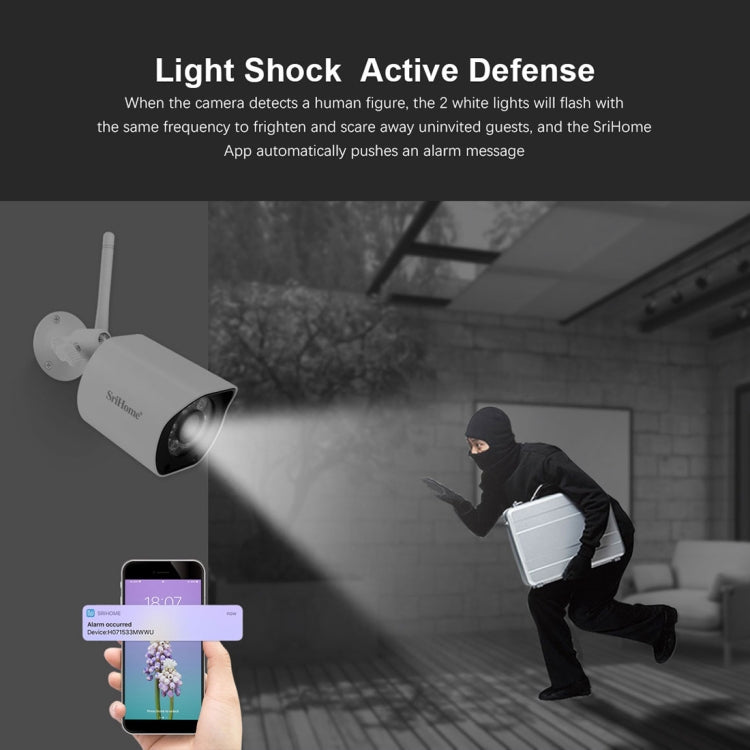 SriHome SH034 5.0MP Mini Dual 2.4 / 5G WiFi Exterior Impermeable Video Vigilancia Color Visión Nocturna Seguridad CCTV Cam, US Plug, EU Plug, UK Plug, AU Plug