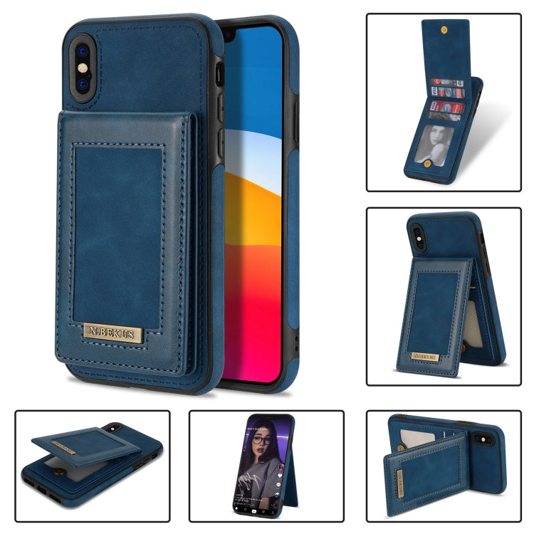 N.BEKUS Estuche para teléfono RFID con ranura para tarjeta con tapa vertical, For iPhone XS Max, For iPhone XS / X