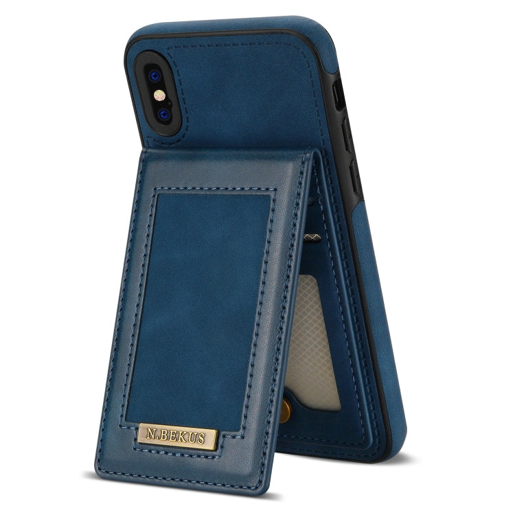 N.BEKUS Estuche para teléfono RFID con ranura para tarjeta con tapa vertical, For iPhone XS Max, For iPhone XS / X