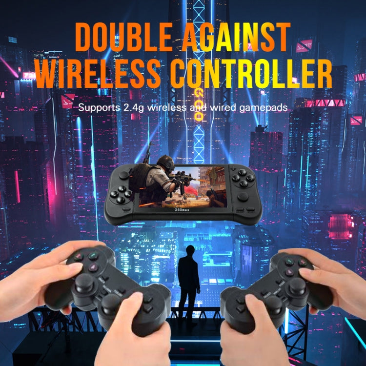 Consola de juegos portátil con pantalla X50 Max de 5,1 pulgadas para jugadores dobles con más de 6000 juegos, X50 Max / Black, X50 Max / Red+Blue