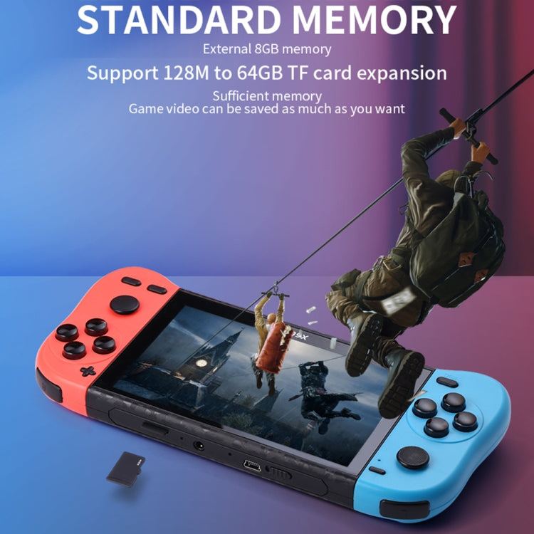 Consola de juegos portátil con pantalla X50 Max de 5,1 pulgadas para jugadores dobles con más de 6000 juegos, X50 Max / Black, X50 Max / Red+Blue