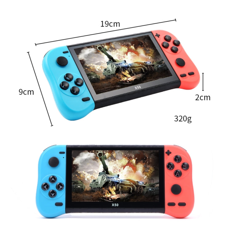 Consola de juegos portátil con pantalla X50 Max de 5,1 pulgadas para jugadores dobles con más de 6000 juegos, X50 Max / Black, X50 Max / Red+Blue