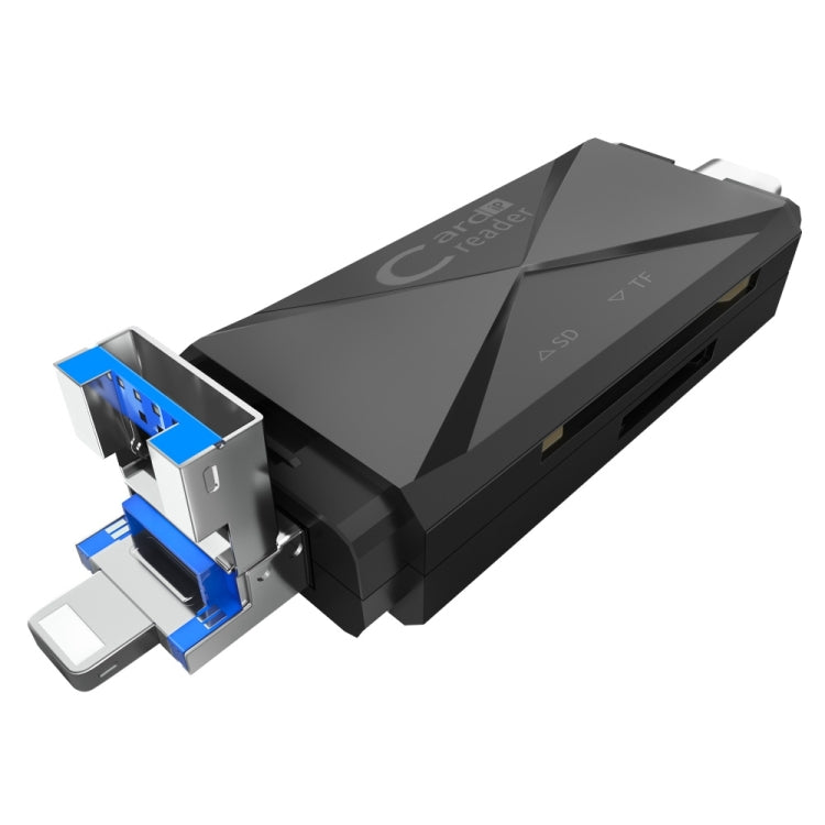 Lector de tarjetas multifunción ADS-218 de 8 pines + USB + tipo C