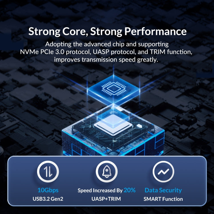 ORICO 10Gbps USB3.2 Gen2 Type-C M.2 NVMe/NGFF(SATA) Caja SSD de doble protocolo