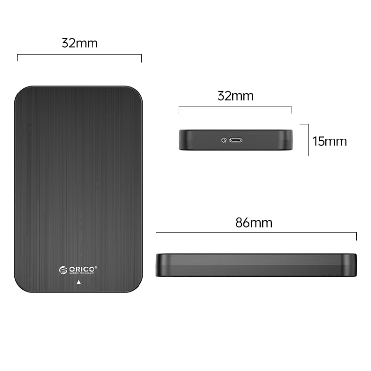 Caja de disco duro ORICO HM25C3 de 2,5 pulgadas USB3.1 Gen1 Tipo-C, EU Plug, US Plug, UK Plug, AU Plug