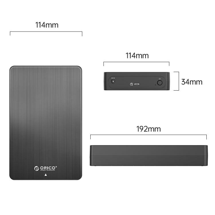 ORICO HM35C3 Caja de disco duro USB3.1 Gen1 Tipo-C de 3,5 pulgadas, EU Plug, US Plug, UK Plug, AU Plug