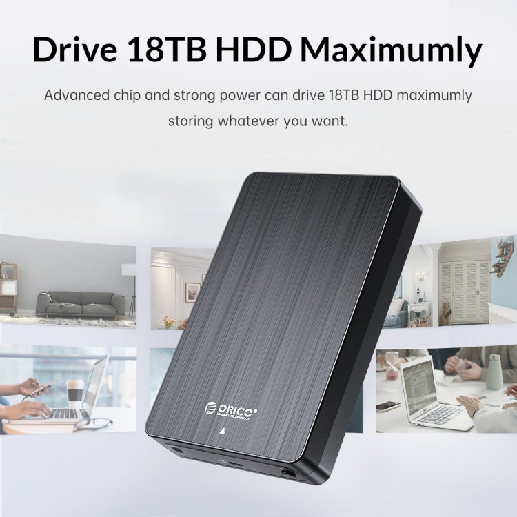 ORICO HM35C3 Caja de disco duro USB3.1 Gen1 Tipo-C de 3,5 pulgadas, EU Plug, US Plug, UK Plug, AU Plug
