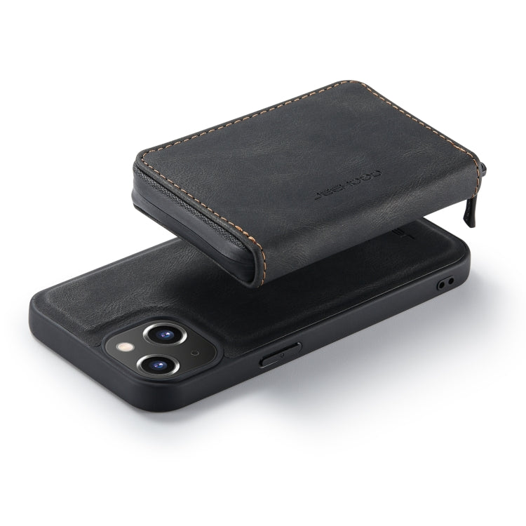 Estuche para teléfono de cuero con cremallera magnética JEEHOOD, For iPhone 14, For iPhone 14 Plus, For iPhone 14 Pro, For iPhone 14 Pro Max