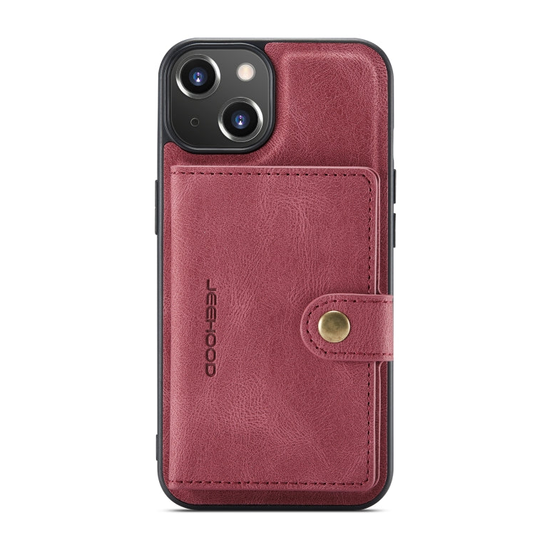 Estuche para teléfono de cuero desmontable magnético retro JEEHOOD, For iPhone 14, For iPhone 14 Plus, For iPhone 14 Pro, For iPhone 14 Pro Max