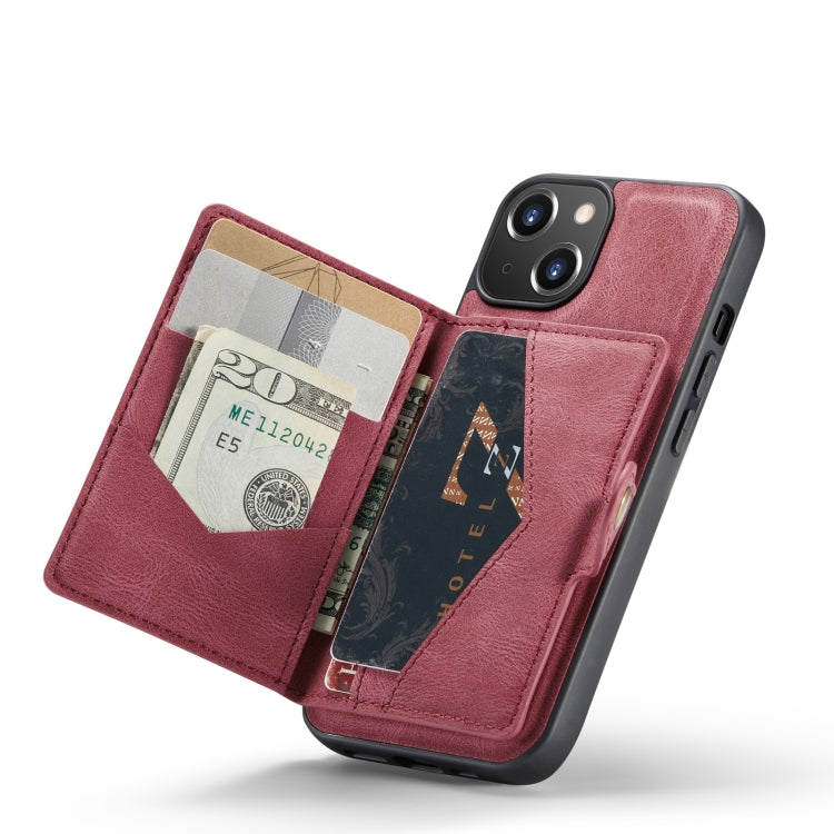 Estuche para teléfono de cuero desmontable magnético retro JEEHOOD, For iPhone 14, For iPhone 14 Plus, For iPhone 14 Pro, For iPhone 14 Pro Max
