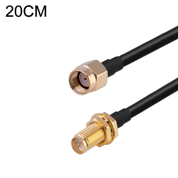 Cable adaptador coaxial RF RG174, longitud: 20 cm, 20cm RP-SMA Male to RP-SMA Female, 20cm RP-SMA Male to RP-SMA Male, 20cm RP-SMA Male to SMA Female, 20cm RP-SMA Male to SMA Male, 20cm SMA Male to SMA Female, 20cm SMA Male to RP-SMA Female            ...