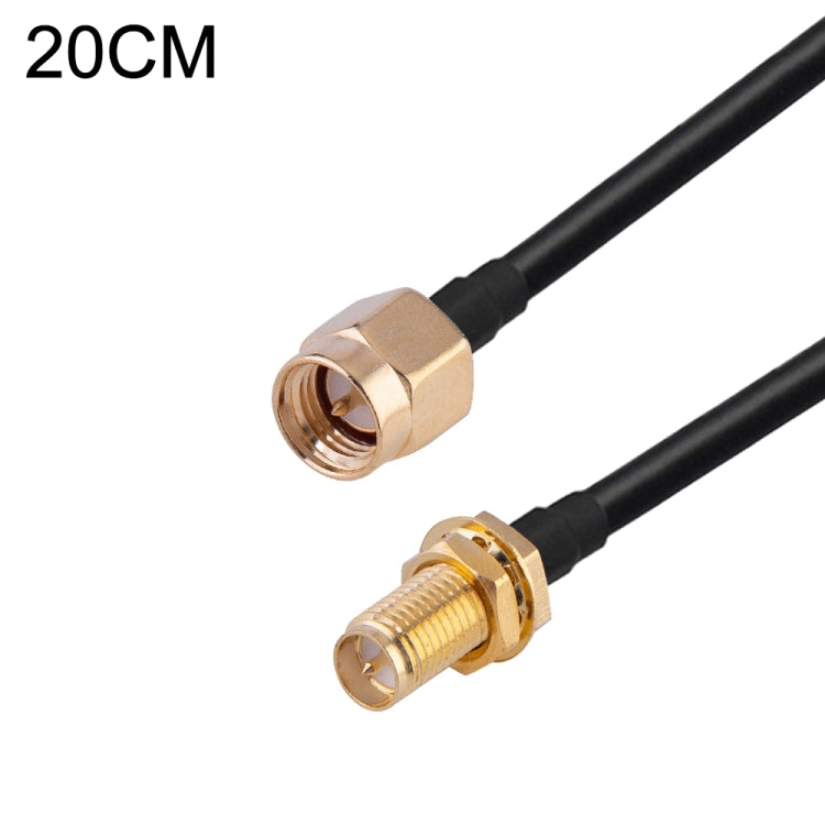 Cable adaptador coaxial RF RG174, longitud: 20 cm, 20cm RP-SMA Male to RP-SMA Female, 20cm RP-SMA Male to RP-SMA Male, 20cm RP-SMA Male to SMA Female, 20cm RP-SMA Male to SMA Male, 20cm SMA Male to SMA Female, 20cm SMA Male to RP-SMA Female            ...