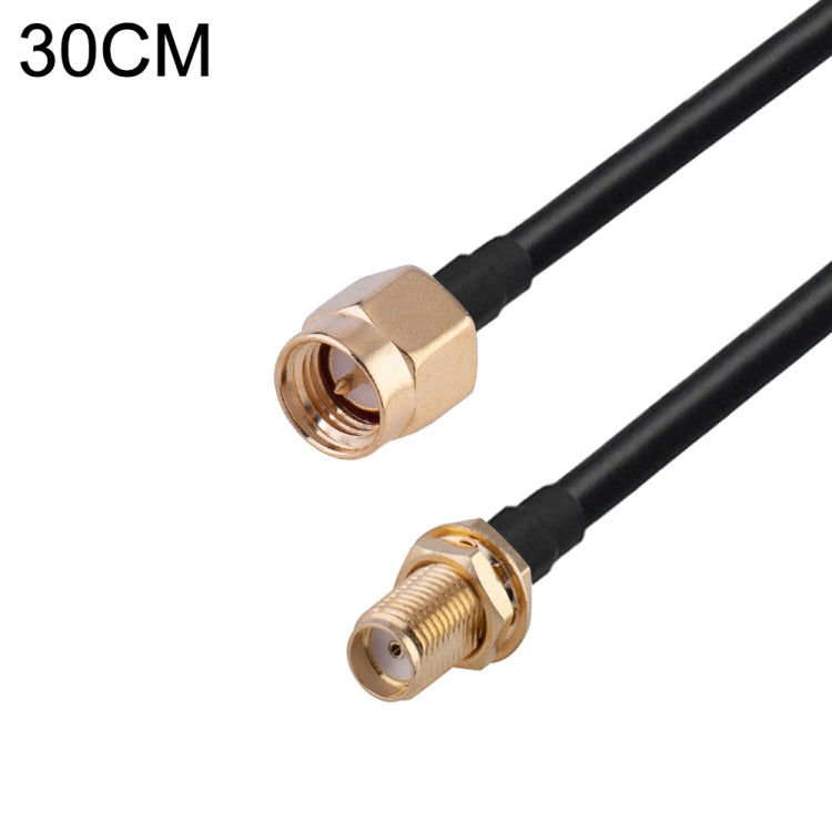 Cable adaptador coaxial RF RG174, longitud: 30 cm, 30cm RP-SMA Male to RP-SMA Female, 30cm RP-SMA Male to RP-SMA Male, 30cm RP-SMA Male to SMA Female, 30cm RP-SMA Male to SMA Male, 30cm SMA Male to SMA Female, 30cm SMA Male to RP-SMA Female            ...