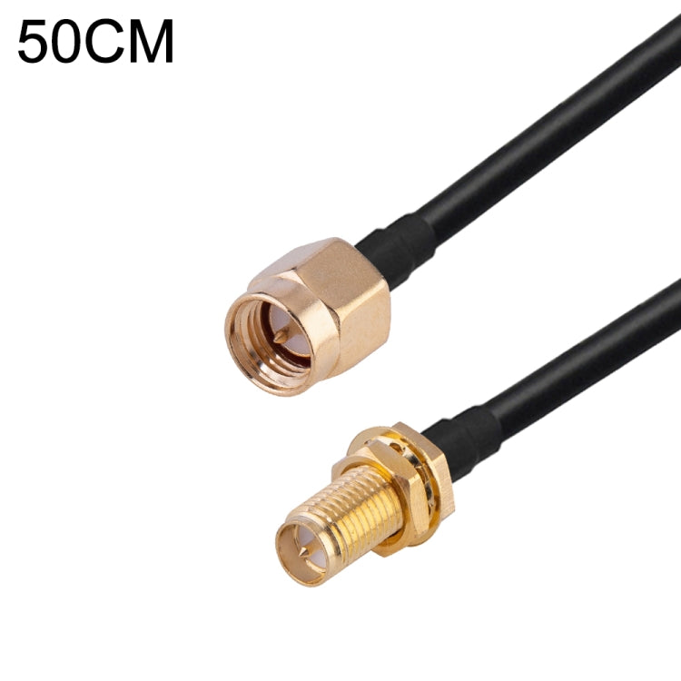 Cable adaptador coaxial RF RG174, longitud: 50 cm, 50cm RP-SMA Male to RP-SMA Female, 50cm RP-SMA Male to RP-SMA Male, 50cm RP-SMA Male to SMA Female, 50cm RP-SMA Male to SMA Male, 50cm SMA Male to SMA Female, 50cm SMA Male to RP-SMA Female            ...