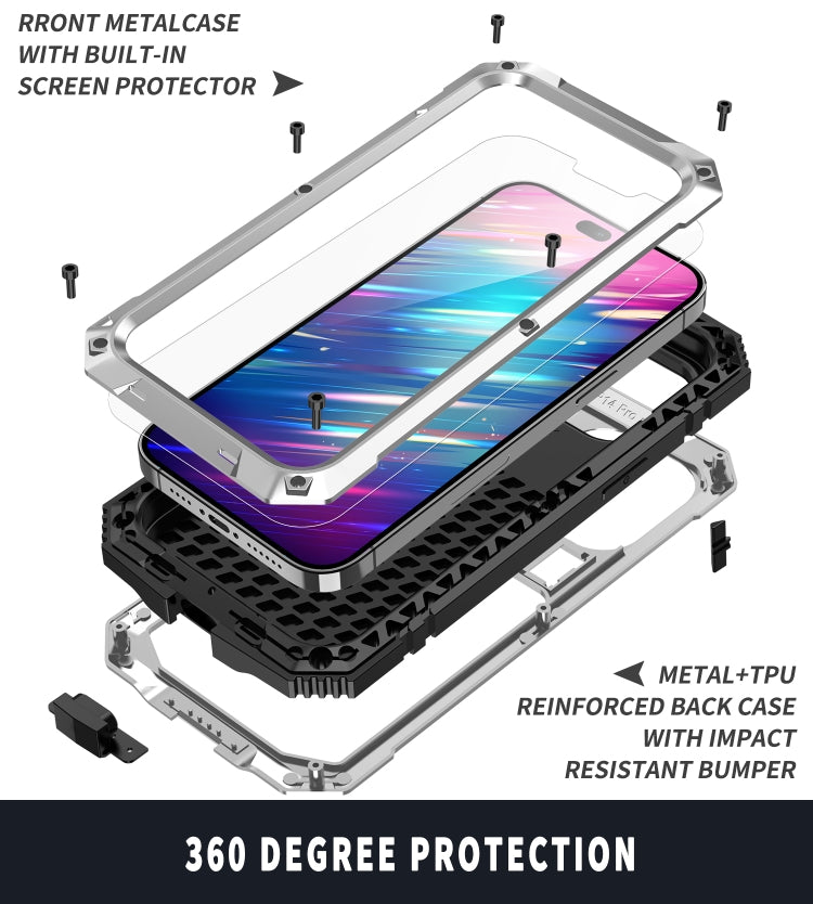 R-JUST Estuche impermeable a prueba de polvo a prueba de golpes con soporte, For iPhone 14 Pro, For iPhone 14 Pro Max, For iPhone 14, For iPhone 14 Plus
