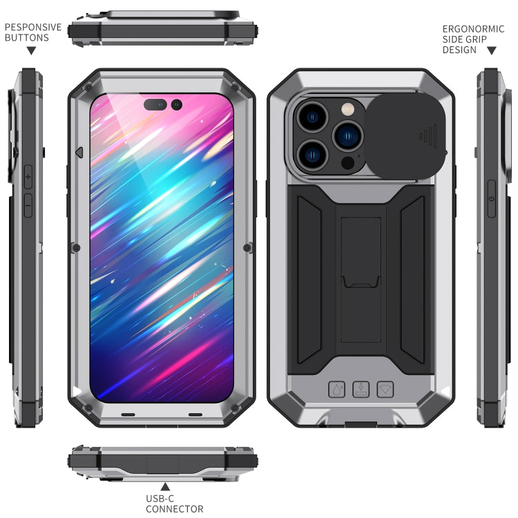 R-JUST Estuche impermeable a prueba de polvo a prueba de golpes, For iPhone 14 Pro, For iPhone 14 Pro Max, For iPhone 14, For iPhone 14 Plus