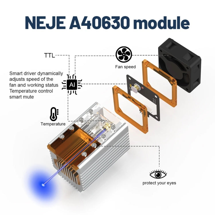 Kits de módulo de grabado láser NEJE N40630 7,5 W 450 nm, A40630