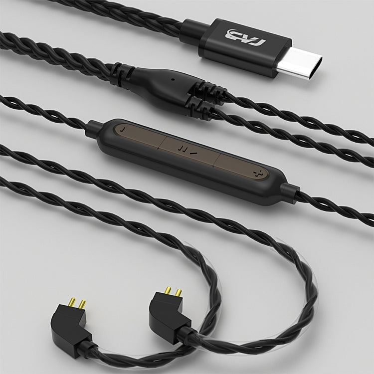 CVJ V6.TC Cable de auriculares de cobre sin oxígeno con decodificación digital tipo C de 1,25 m, 0.75mm, 0.78mm, MMCX