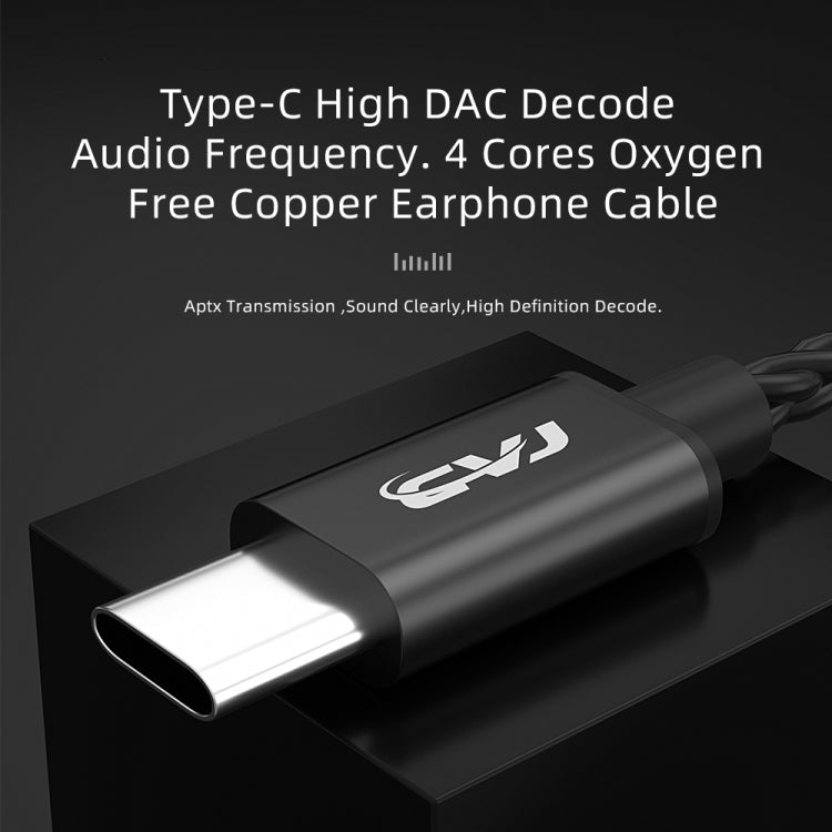 CVJ V6.TC Cable de auriculares de cobre sin oxígeno con decodificación digital tipo C de 1,25 m, 0.75mm, 0.78mm, MMCX